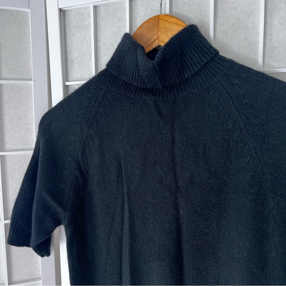 Vintage Talbots Black Knit Short Sleeve Turtleneck Sweater | Small - Picture 2 of 4